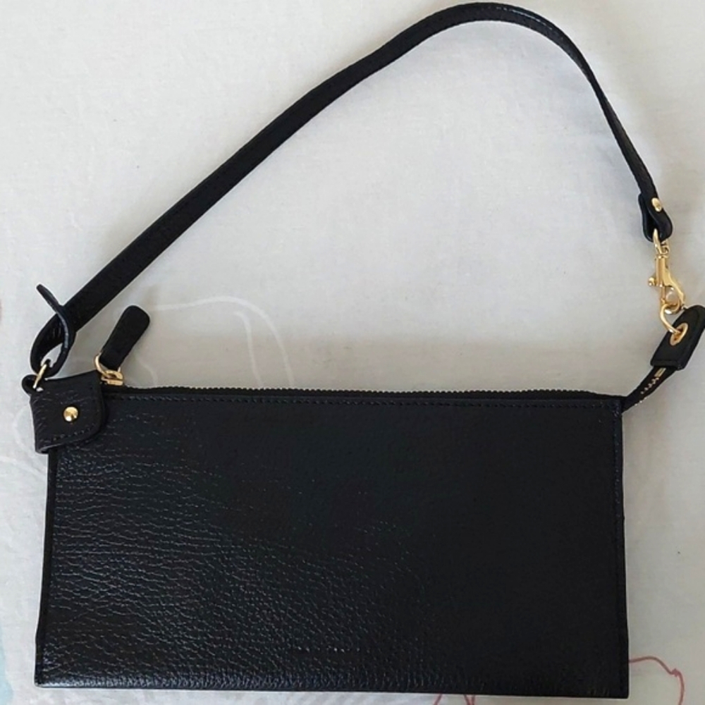Rabeanco Black Leather Double Wristlet
